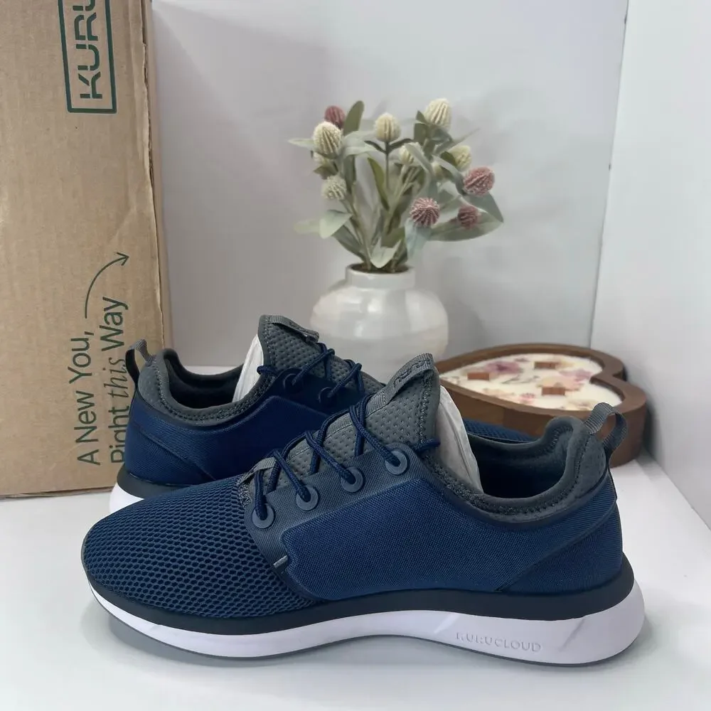 Kuru Atom Walking Comfort Sneaker Indigo/White/Basalt Men 10 Wide NWB